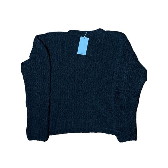 NEW MNG Mango Womens Black Fuzzy Knit Sweater Pullover Cozy Long Sleeve Size M - Picture 3 of 6